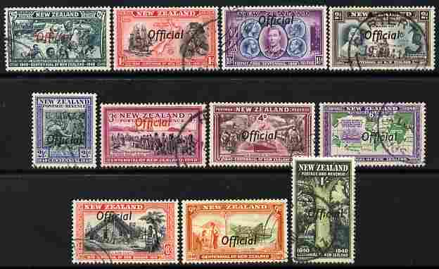 New Zealand 1940 Centenary Official set complete fine cds used SG O141-51