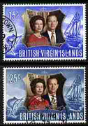 British Virgin Islands 1972 Royal Silver Wedding set of 2 fine cds used SG 275-6