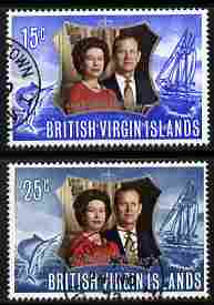 British Virgin Islands 1972 Royal Silver Wedding set of 2 fine cds used SG 275-6