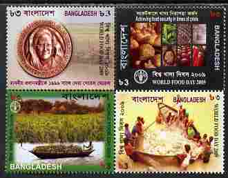 Bangladesh 2009 World Food Day set of 4 in se-tenant block unmounted mint