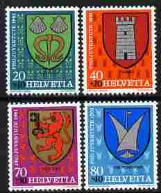 Switzerland 1981 Pro Juventute Arms of the Communes set of 4 unmounted mint SG J274-7