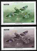 Nevis 1986 Spitfire $4 (Mark XXIV) with red omitted plus normal both unmounted mint as SG 375.,