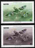 Nevis 1986 Spitfire $4 (Mark XXIV) with red omitted plus normal both unmounted mint as SG 375.,