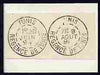 Tunisia two impressions of postmarks being forgeries by Francois Fournier on piece from special album