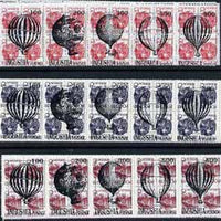 Ingushetia Republic - Balloons opt set of 15 values, each design opt'd on,block of 4,Russian defs (total 60 stamps) unmounted mint