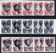 Ingushetia Republic - Balloons opt set of 15 values, each design opt'd on,block of 4,Russian defs (total 60 stamps) unmounted mint