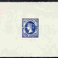 Victoria 1857 Emblems 2d die proof from defaced die in blue on wove paper