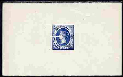 Victoria 1857 Emblems 2d die proof from defaced die in blue on wove paper