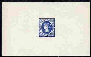 Victoria 1857 Emblems 2d die proof from defaced die in blue on wove paper