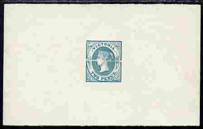 Victoria 1857 Emblems 2d die proof from defaced die in greenish-blue on wove paper