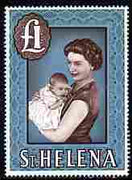 St Helena 1961-65 Queen Elizabeth with Prince Andrew £1 on chalky paper unmounted mint, SG 189a