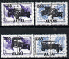 Altaj Republic - Vintage Cars opt set of 4 values, each design opt'd on,pair of,Russian defs (total 8 stamps) unmounted mint