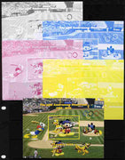 Mali 2010 The 55th Anniversary of Disneyland - Baseball #3 s/sheet - the set of 5 imperf progressive proofs comprising the 4 individual colours plus all 4-colour composite, unmounted mint