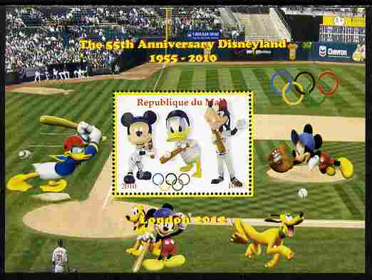 Mali 2010 The 55th Anniversary of Disneyland - Baseball #4 perf s/sheet unmounted mint. Note this item is privately produced and is offered purely on its thematic appeal,