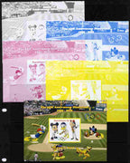 Mali 2010 The 55th Anniversary of Disneyland - Baseball #4 s/sheet - the set of 5 imperf progressive proofs comprising the 4 individual colours plus all 4-colour composite, unmounted mint