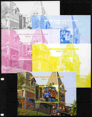 Mali 2010 The 55th Anniversary of Disneyland - Walt Disney's Railroad Story #14 s/sheet - the set of 5 imperf progressive proofs comprising the 4 individual colours plus all 4-colour composite, unmounted mint