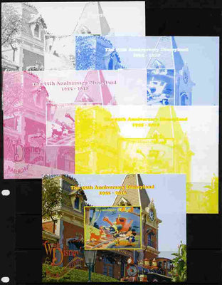 Mali 2010 The 55th Anniversary of Disneyland - Walt Disney's Railroad Story #15 s/sheet - the set of 5 imperf progressive proofs comprising the 4 individual colours plus all 4-colour composite, unmounted mint