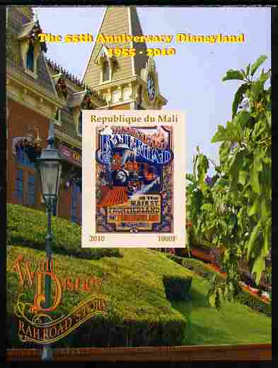 Mali 2010 The 55th Anniversary of Disneyland - Walt Disney's Railroad Story #16 imperf s/sheet unmounted mint. Note this item is privately produced and is offered purely on its thematic appeal