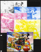 Mali 2010 The 55th Anniversary of Disneyland - Mickey Mouse Railway #01 s/sheet - the set of 5 imperf progressive proofs comprising the 4 individual colours plus all 4-colour composite, unmounted mint