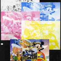 Mali 2010 The 55th Anniversary of Disneyland - Mickey Mouse Railway #05 s/sheet - the set of 5 imperf progressive proofs comprising the 4 individual colours plus all 4-colour composite, unmounted mint