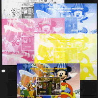 Mali 2010 The 55th Anniversary of Disneyland - Mickey Mouse Railway #06 s/sheet - the set of 5 imperf progressive proofs comprising the 4 individual colours plus all 4-colour composite, unmounted mint