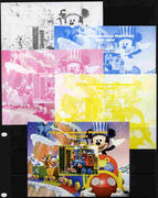 Mali 2010 The 55th Anniversary of Disneyland - Mickey Mouse Railway #07 s/sheet - the set of 5 imperf progressive proofs comprising the 4 individual colours plus all 4-colour composite, unmounted mint