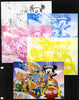 Mali 2010 The 55th Anniversary of Disneyland - Mickey Mouse Railway #08 s/sheet - the set of 5 imperf progressive proofs comprising the 4 individual colours plus all 4-colour composite, unmounted mint
