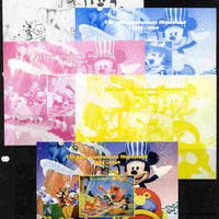 Mali 2010 The 55th Anniversary of Disneyland - Mickey Mouse Railway #08 s/sheet - the set of 5 imperf progressive proofs comprising the 4 individual colours plus all 4-colour composite, unmounted mint