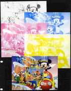 Mali 2010 The 55th Anniversary of Disneyland - Mickey Mouse Railway #08 s/sheet - the set of 5 imperf progressive proofs comprising the 4 individual colours plus all 4-colour composite, unmounted mint