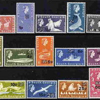 Falkland Islands Dependencies - South Georgia 1971-76 Decimal Currency surcharged definitive set of 14 complete unmounted mint SG 18-31a
