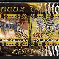 Djibouti 2010 Animals of Africa - Zebra perf sheetlet containing 2 values fine cto used