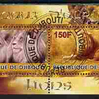 Djibouti 2010 Animals of Africa - Lions perf sheetlet containing 2 values fine cto used