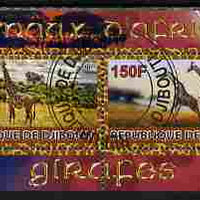 Djibouti 2010 Animals of Africa - Giraffes perf sheetlet containing 2 values fine cto used