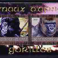 Djibouti 2010 Animals of Africa - Gorillas perf sheetlet containing 2 values unmounted mint