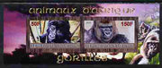 Djibouti 2010 Animals of Africa - Gorillas imperf sheetlet containing 2 values unmounted mint
