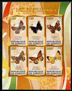 Djibouti 2010 Butterflies #02 imperf sheetlet containing 6 values unmounted mint