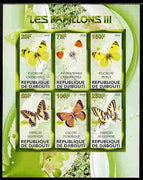 Djibouti 2010 Butterflies #03 imperf sheetlet containing 6 values unmounted mint