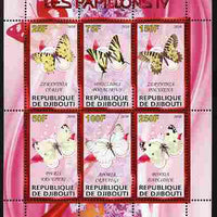 Djibouti 2010 Butterflies #04 perf sheetlet containing 6 values unmounted mint
