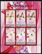 Djibouti 2010 Butterflies #04 perf sheetlet containing 6 values unmounted mint