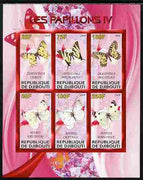 Djibouti 2010 Butterflies #04 imperf sheetlet containing 6 values unmounted mint