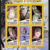 Djibouti 2010 African Owls #03 imperf sheetlet containing 6 values unmounted mint
