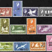 Falkland Islands Dependencies - South Georgia 1977-78 Decimal Currency surcharged set of 12 unmounted mint SG 53-66
