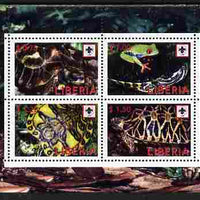 Liberia 2008 Turtles perf sheetlet containing 4 values each with Scouts Logo unmounted mint