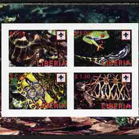 Liberia 2008 Turtles imperf sheetlet containing 4 values each with Scouts Logo unmounted mint