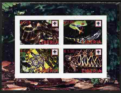 Liberia 2008 Turtles imperf sheetlet containing 4 values each with Scouts Logo unmounted mint