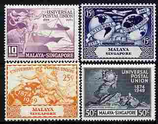 Singapore 1949 KG6 75th Anniversary of Universal Postal Union set of 4 unmounted mint, SG 33-36