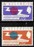 Ascension 1965 ITU Centenary perf set of 2 unmounted mint, SG 87-88