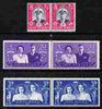 South Africa 1947 KG6 Royal Visit set of 6 (3 bi-lingual horiz pairs) unmounted mint SG 111-13