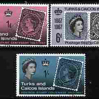 Turks & Caicos Islands 1967 Stamp Centenary perf set of 3 cto used, SG 288-90