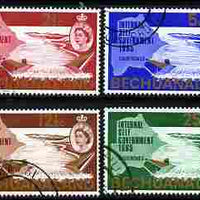 Bechuanaland 1965 New Constitution (Dam & Map) set of 4 the 2.5c with inverted watermark all fine cds used, SG 186-89